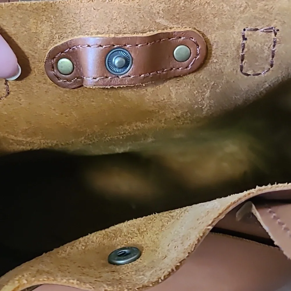 Portland Leather Mini Crossbody Tote - Honey - Picture 3 of 10